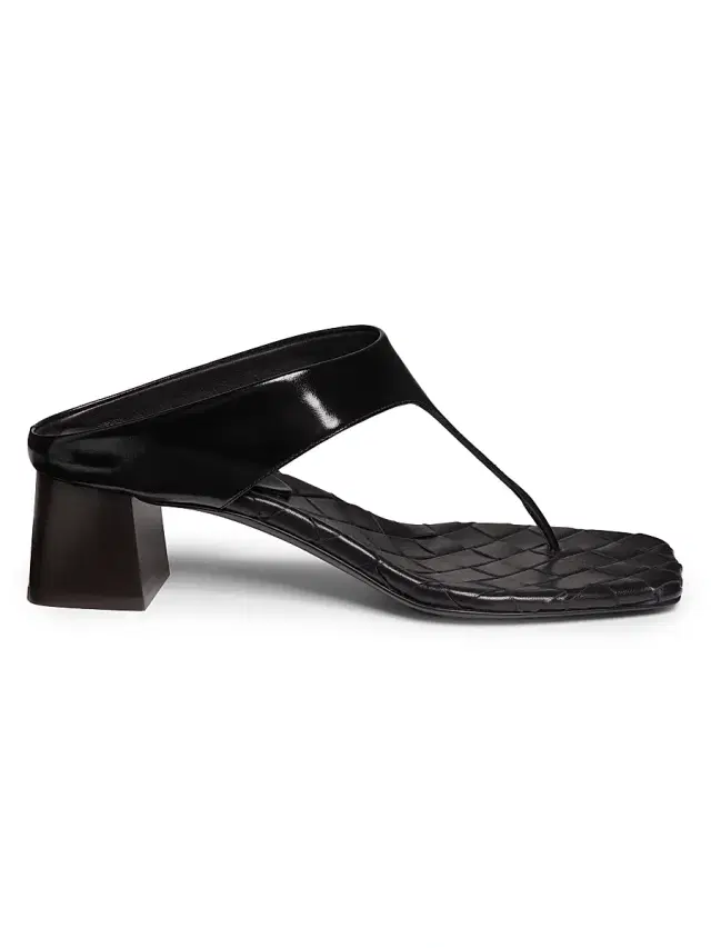 Women's Marella 45MM Leather Block-Heel Sandals - Black