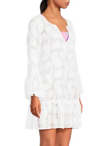 Lilly Pulitzer Women's Shenzi Jacqaurd Cover-Up Dress - Resort White Tangerine Dream - Size Large | Thumbnail 4 Lilly Pulitzer Women's Shenzi Jacqaurd Cover-Up Dress - Resort White Tangerine Dream - Size Large | Thumbnail 4