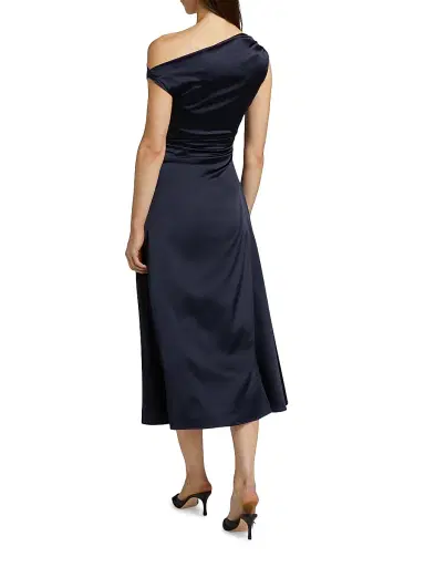 Staud Women's Phare Silk Drape Midi-Dress | Thumbnail 5 Staud Women's Phare Silk Drape Midi-Dress | Thumbnail 5