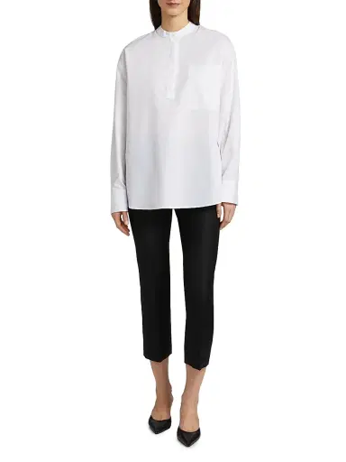 Loulou de Saison Women's Pavi Cotton Shirt - White | Thumbnail 2