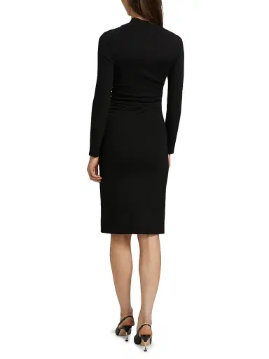 Giorgio Armani Women's Draped Jersey Sheath Dress - Black - Size 4 | Thumbnail 5