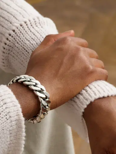 David Yurman Brushed Sterling Silver Curb Chain Bracelet - Men | Thumbnail 2