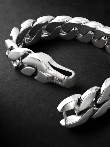 David Yurman Brushed Sterling Silver Curb Chain Bracelet - Men | Thumbnail 3