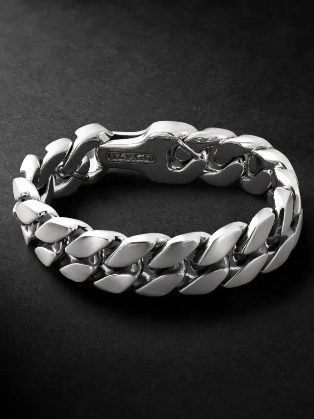 David Yurman Brushed Sterling Silver Curb Chain Bracelet - Men
