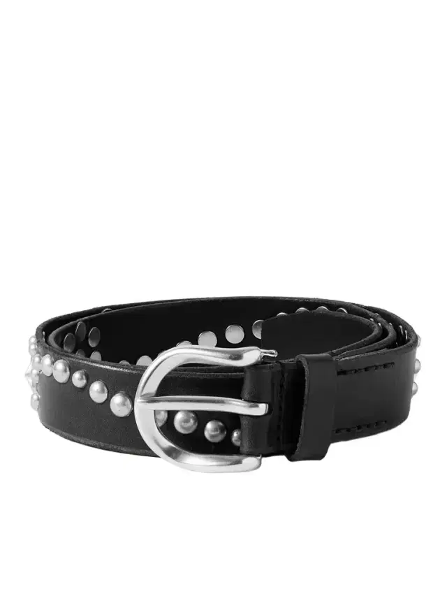 3.5cm Star Fall Studded Leather Belt - Men