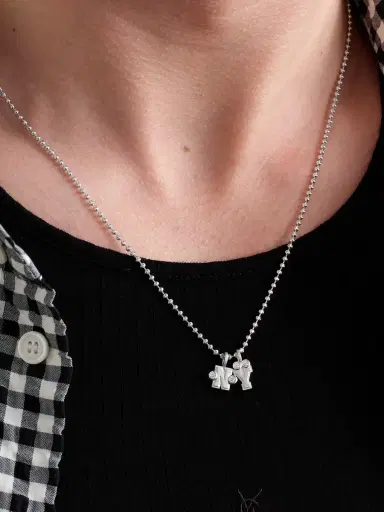 Greg Yuna Sÿlver Babÿ Umlaut NY Initial Sterling Silver Diamond Pendant Necklace - Men | Thumbnail 2 Greg Yuna Sÿlver Babÿ Umlaut NY Initial Sterling Silver Diamond Pendant Necklace - Men | Thumbnail 2