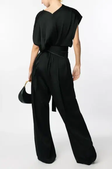 Victoria Beckham Draped Pleated Jumpsuit | Thumbnail 4