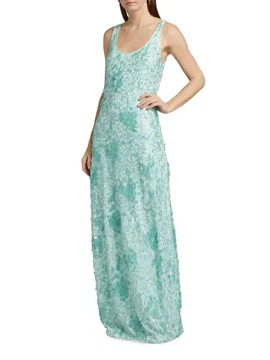Simkhai Women's Bex Paillette Tank Maxi Dress - Seafoam - Size 12 | Thumbnail 2