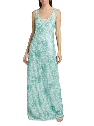 Simkhai Women's Bex Paillette Tank Maxi Dress - Seafoam - Size 12 | Thumbnail 3