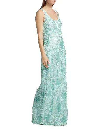 Simkhai Women's Bex Paillette Tank Maxi Dress - Seafoam - Size 12 | Thumbnail 4