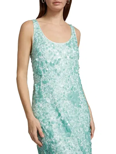 Simkhai Women's Bex Paillette Tank Maxi Dress - Seafoam - Size 12 | Thumbnail 6