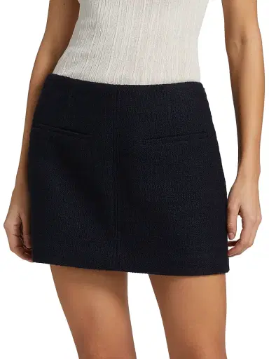 A.L.C. Women's Cowan Bouclé A-Line Miniskirt - Deep Navy | Thumbnail 3 A.L.C. Women's Cowan Bouclé A-Line Miniskirt - Deep Navy | Thumbnail 3
