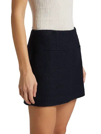 A.L.C. Women's Cowan Bouclé A-Line Miniskirt - Deep Navy | Thumbnail 4 A.L.C. Women's Cowan Bouclé A-Line Miniskirt - Deep Navy | Thumbnail 4