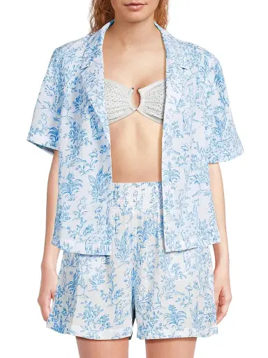 Lilly Pulitzer Women's Montee Cotton Cover-Up Shirt - Resort White Tall Tales - Size XL | Thumbnail 3 Lilly Pulitzer Women's Montee Cotton Cover-Up Shirt - Resort White Tall Tales - Size XL | Thumbnail 3