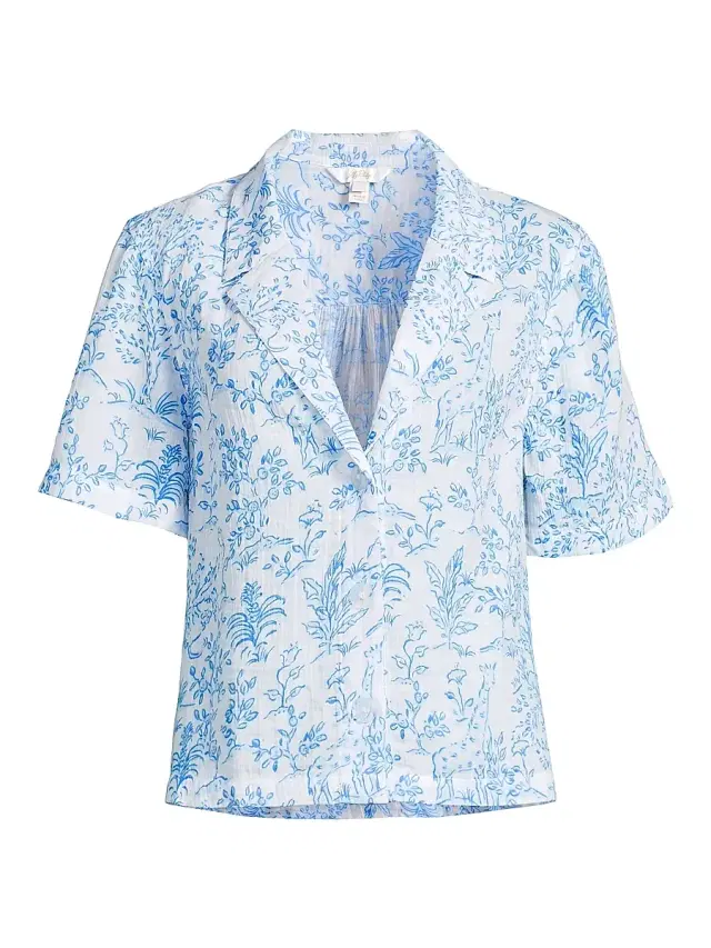 Lilly Pulitzer Women's Montee Cotton Cover-Up Shirt - Resort White Tall Tales