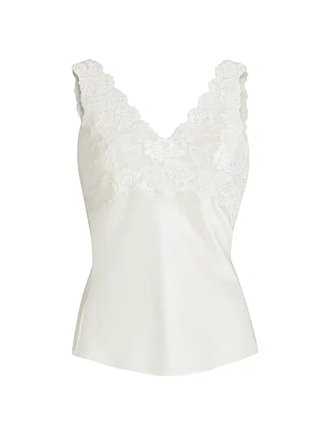 Women's Rose Parfait Silk-Lace Camisole - Warm White