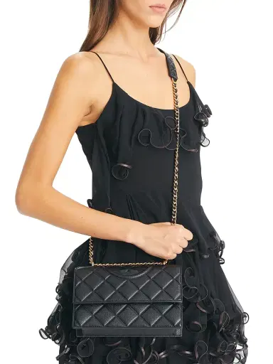 Tory Burch Women's Small Fleming Polished Grain Leather Shoulder Bag - Black | Thumbnail 3 Tory Burch Women's Small Fleming Polished Grain Leather Shoulder Bag - Black | Thumbnail 3