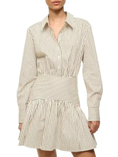 Staud Women's Rocco Stripe Mini Shirtdress | Thumbnail 3 Staud Women's Rocco Stripe Mini Shirtdress | Thumbnail 3