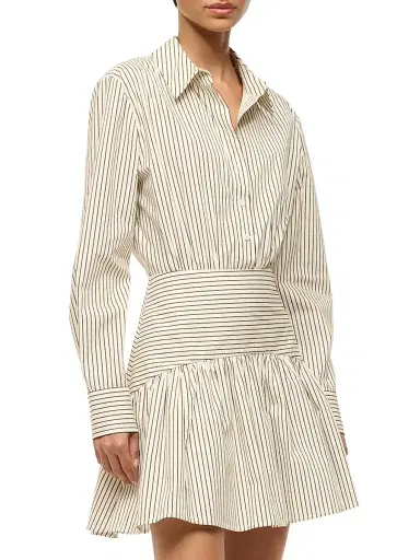 Staud Women's Rocco Stripe Mini Shirtdress | Thumbnail 4 Staud Women's Rocco Stripe Mini Shirtdress | Thumbnail 4