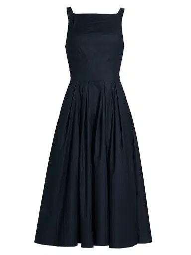 Reformation Women's Jovana Stretch-Cotton Sleeveless Midi-Dress - Midnight - Size 6 | Thumbnail 1
