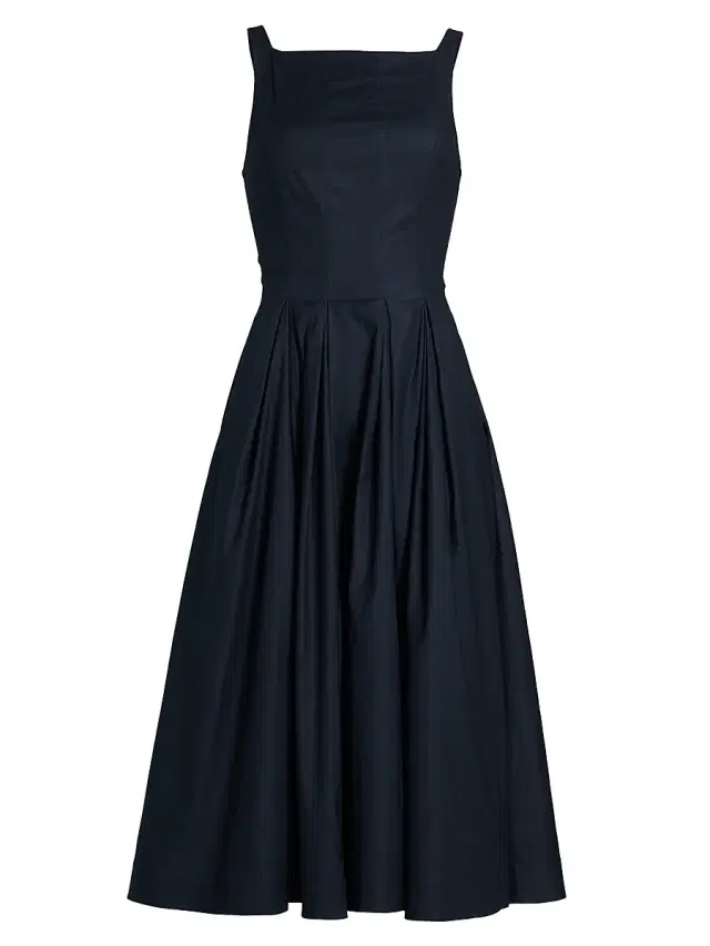 Reformation Women's Jovana Stretch-Cotton Sleeveless Midi-Dress - Midnight