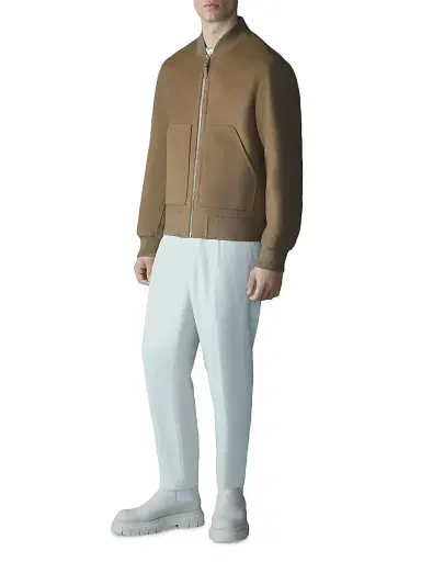 Mackage Men's Emilio-W Wool Bomber Jacket - Light Camel - Size 46 | Thumbnail 2