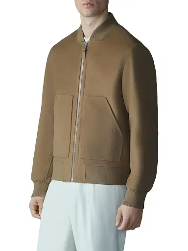 Mackage Men's Emilio-W Wool Bomber Jacket - Light Camel - Size 46 | Thumbnail 3