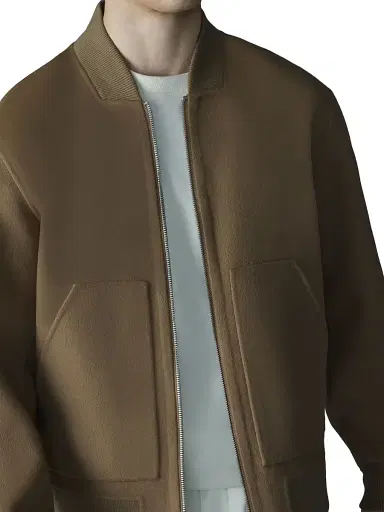 Mackage Men's Emilio-W Wool Bomber Jacket - Light Camel - Size 46 | Thumbnail 6