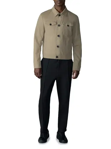 Mackage Men's Nash-Co Cotton Twill Trucker Jacket - Light Camel - Size 46 | Thumbnail 2