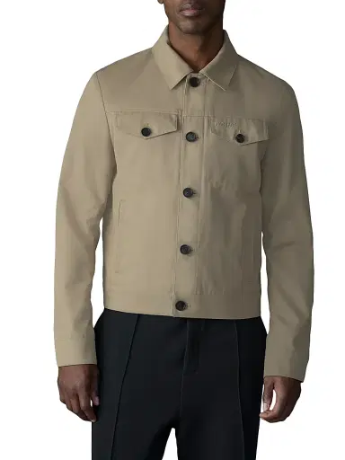 Mackage Men's Nash-Co Cotton Twill Trucker Jacket - Light Camel - Size 46 | Thumbnail 3