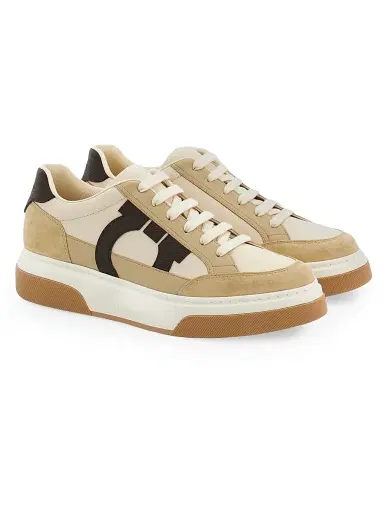 Ferragamo Men's Cassina Gancini Suede Sneakers | Thumbnail 2 Ferragamo Men's Cassina Gancini Suede Sneakers | Thumbnail 2
