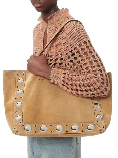 Valentino Garavani Men's Nellcôte Large Suede Shopping Bag - Havana Beige | Thumbnail 2