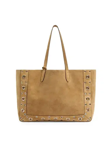 Valentino Garavani Men's Nellcôte Large Suede Shopping Bag - Havana Beige | Thumbnail 5