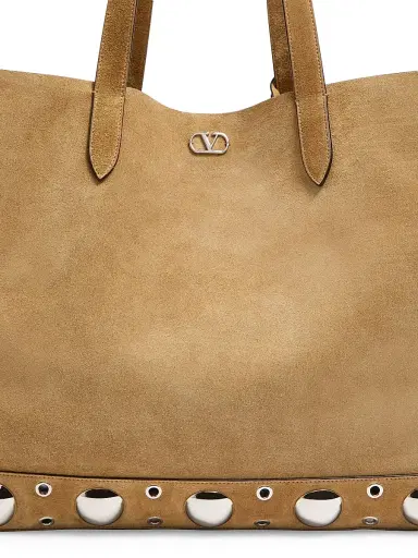 Valentino Garavani Men's Nellcôte Large Suede Shopping Bag - Havana Beige | Thumbnail 6