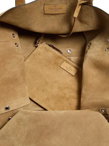 Valentino Garavani Men's Nellcôte Large Suede Shopping Bag - Havana Beige | Thumbnail 7