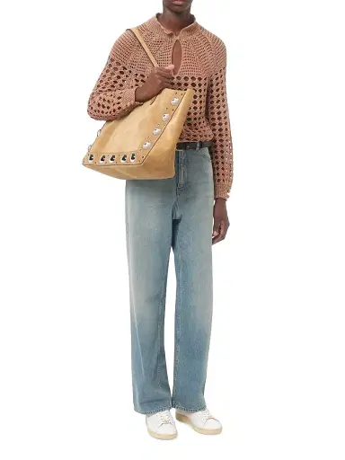 Valentino Garavani Men's Nellcôte Large Suede Shopping Bag - Havana Beige | Thumbnail 8