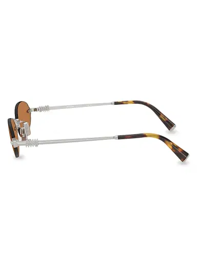 Miu Miu Women's 51MM Oval Sunglasses - Silver Brown | Thumbnail 3 Miu Miu Women's 51MM Oval Sunglasses - Silver Brown | Thumbnail 3