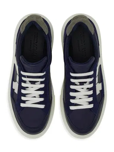Ferragamo Men's Mixed-Media Sneakers - Midnight Bianco - Size 10 | Thumbnail 3