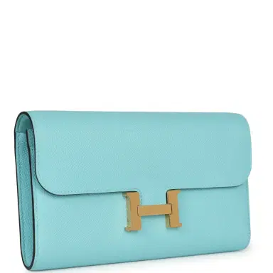 HERMÈS Hermes Constance Wallet To Go Bleu Atoll Epsom Gold Hardware | Thumbnail 2 HERMÈS Hermes Constance Wallet To Go Bleu Atoll Epsom Gold Hardware | Thumbnail 2