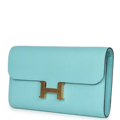 HERMÈS Hermes Constance Wallet To Go Bleu Atoll Epsom Gold Hardware | Thumbnail 3 HERMÈS Hermes Constance Wallet To Go Bleu Atoll Epsom Gold Hardware | Thumbnail 3