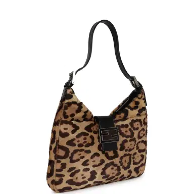 Fendi Vintage Fendi Leopard Shoulder Bag Brown and Black Ponyhair Silver Hardware | Thumbnail 2 Fendi Vintage Fendi Leopard Shoulder Bag Brown and Black Ponyhair Silver Hardware | Thumbnail 2
