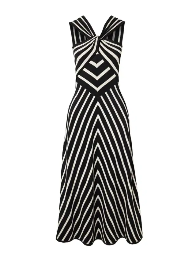 Illuminate Striped Knitted Midi Dress