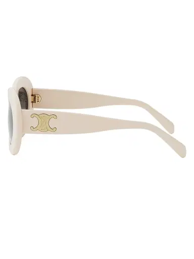 Celine Women's Triomphe 53MM Round Sunglasses - Ivory Smoke | Thumbnail 3