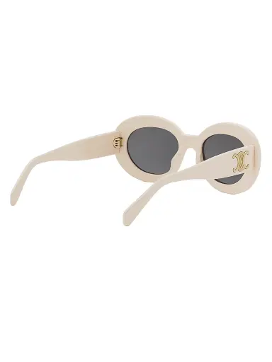 Celine Women's Triomphe 53MM Round Sunglasses - Ivory Smoke | Thumbnail 6