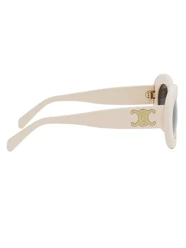 Celine Women's Triomphe 53MM Round Sunglasses - Ivory Smoke | Thumbnail 7