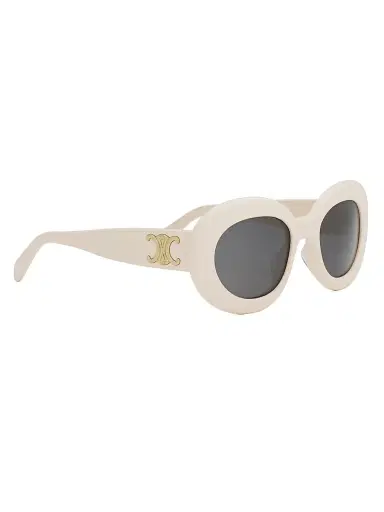 Celine Women's Triomphe 53MM Round Sunglasses - Ivory Smoke | Thumbnail 8