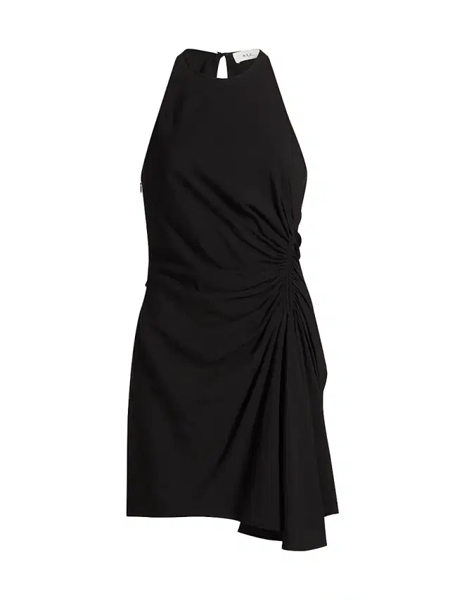 Women's Rue Ruched Sleeveless Minidress - Black
