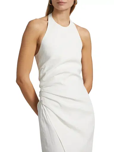 A.L.C. Women's Sylvie Halterneck Midi-Dress - White - Size 14 | Thumbnail 6 A.L.C. Women's Sylvie Halterneck Midi-Dress - White - Size 14 | Thumbnail 6