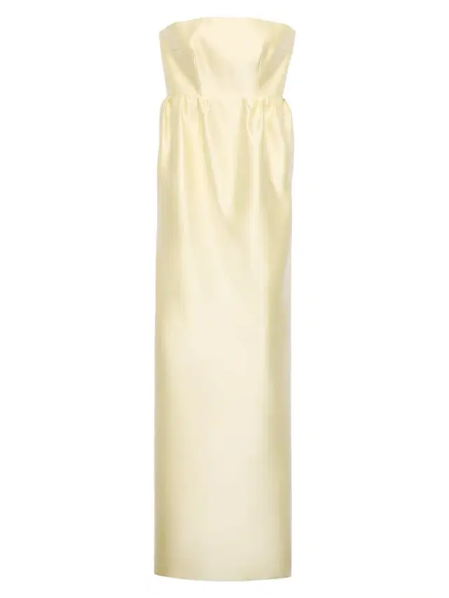 Women's Long Double Satin Dress - Yellow