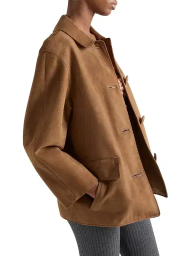 Prada Women's Suede Jacket - Brown - Size 6 | Thumbnail 3
